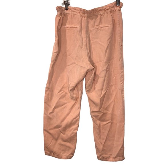 athe Vanessa Bruno pink peach lycocell cropped Paperbag pants 38 4 28" - Picture 3 of 4